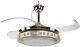 Champagne Gold Ceiling Fan, 42 3-color Changing Lights Led Ceiling Fan 4 Blades