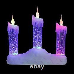 Christmas Battery Colour Changing Window Fire LED Flickering Water Candle Bridge