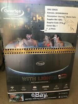 CleverSpa Monte Carlo 6 Person Inflatable Hot Tub Spa with App & LED Lights