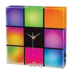 Color Changing LED Light Show Panel Cube Wall Clock