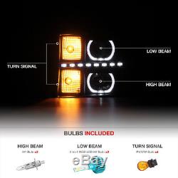 Color Changing LED Low Beam 07-13 GMC Sierra 1500 2500HD 3500HD DRL Headlights