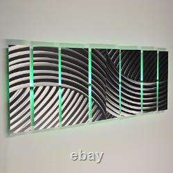 Color Changing LED Modern Abstract Metal Wall Art Sculpture Painting Decor RGB