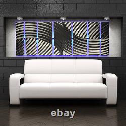 Color Changing LED Modern Abstract Metal Wall Art Sculpture Painting Decor RGB