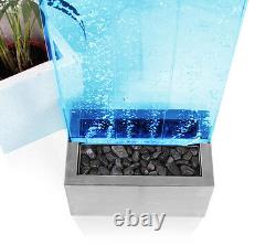 Curved Bubble Wall Water Feature Indoor Colour Changing Freestanding 150cm Aries