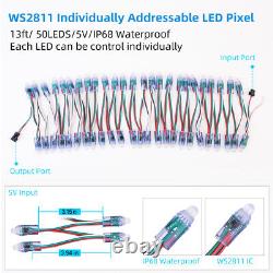 DC5V/12V 12mm WS2811Full Color LED Pixels String Lights RGB Digital Addressable