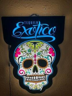 Exotico Tequila Led Sign Man Cave Garage Decor Light Sugar Skull Color Changing