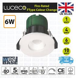 FType Colour Changing IP65 Fire Rated LED Downlight Recessed Ceiling 6W White