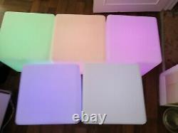 Five Mr Go 16 Rechargeable LED Color Changing Light Cube Waterproof Stool Table