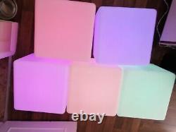 Five Mr Go 16 Rechargeable LED Color Changing Light Cube Waterproof Stool Table