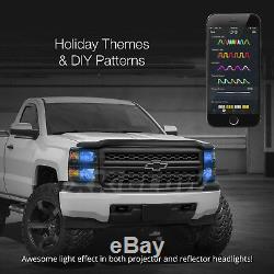 H8 Dual Function LED Headlight Bulbs + Color Changing Devil Eye Smartphone App