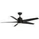 Hampton Bay Mara 54 In. White Color Changing Integrated Matte Black Ceiling Fan