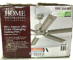 Home Decorator Ceiling Fan Palermo Grove, Color Changing, 60 inch LED Remote