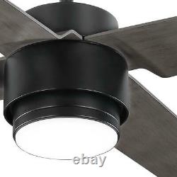 Home Decorators Dinton 52 in. White Color Changing LED Matte Black Ceiling Fan