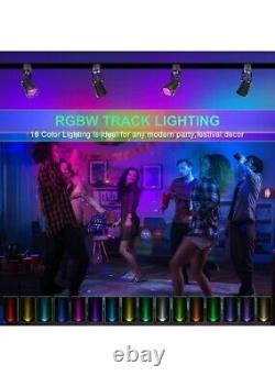 INTWELL 9 Pack RGB LED Track Light Heads Color Changing 12W 120V Dimmable Black