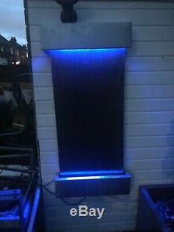 Indoor / outdoor Wall water fall feature With remote LED colour change lights
