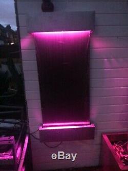 Indoor / outdoor Wall water fall feature With remote LED colour change lights