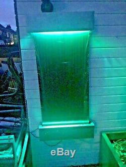 Indoor/outdoor Wall water fall feature With remote LED colour changing lights