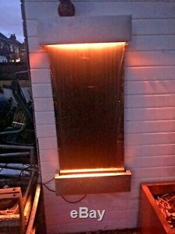 Indoor / outdoor Wall water fall feature With remote LED colour changing lights/