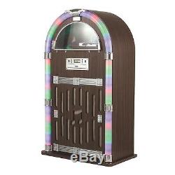 Itek Floorstanding BT Jukebox With Record Player, Colour-Changing LED Display