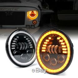 Jeep Wrangler 7 Prism Series 85W DRL LED Headlight Turn Signal Amber / White