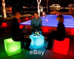 Joblot of 40 x Light Up LED Colour Changing Cube Stool Seat Chair Illuminated