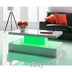 LED Coffee Table In White High Gloss with colour changing