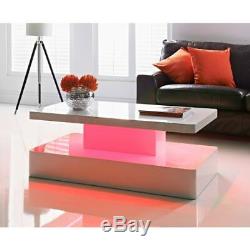 LED Coffee Table In White High Gloss with colour changing