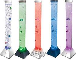 LED Colour Changing Bubble Floor Tower Fish Lava Kids Bedroom Sensory Light Lamp
