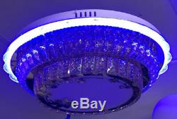 LED Colour Changing Ceiling Chandelier Crystal Daylight Warm White Blue