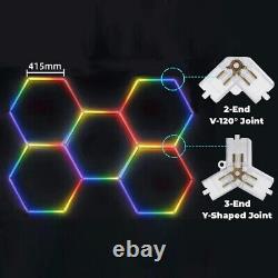 LED Hexagon Garage Light RGB Color Changing 24 Pack for Warehouse Car Detailing
