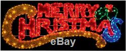 LED Merry Christmas Tinsel Sign With 384 Flashing LEDs and 85 Colour Changing