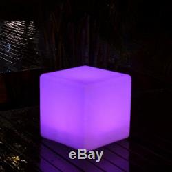 LED Mood Cube Stool, 40cm Light Up Seat Table Furniture by PK Green