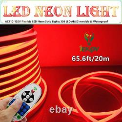 LED NEON LIGHT, IEKOVT AC 110-120V Flexible LED Neon Strip Lights, 120 LEDs/M, +