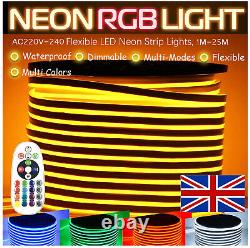 LED RGB Neon Flex Light 220V Waterproof IP67 Light Outdoor RGB Neon Flex UK Plug