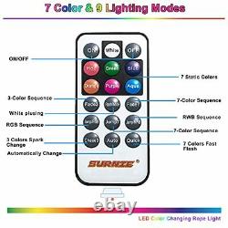 LED RGB Rope Lights Outdoor 50ft 110V Flat Flexible Color Changing Strip