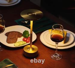 LED Rechargeable Table Lamps, Colour Changing (3000K-6000K) and Dimmable (Gold)