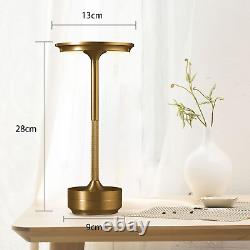 LED Rechargeable Table Lamps, Colour Changing (3000K-6000K) and Dimmable (Gold)