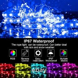 LED Rope Lights Outdoor Waterproof 60ft RGB LED Strip Light Waterproof Dimmab