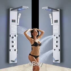 LED Shower Panel Column Rain Tower withBody Jets + Waterfall Bathroom Shower Head