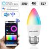 Led Smart Wifi Rgb Bulbs For Apps By Ios & Android B22 B15 E27 E14 Cap 40w Light