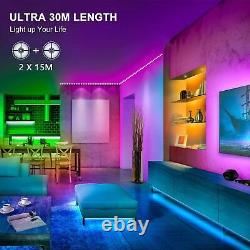 LED Strip Lights 30M2 Rolls of 15m Bluetooth, Ultra Long LED Ligh ts with Smart