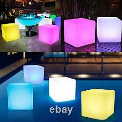 LOFTEK LED Light Cube 20-inch RGB Cube Seats Colors Changing Bar Chairs&Table