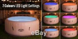 Lay-Z-Spa Paris (Model 54148) 4-6 Adult AirJet Inflatable Spa with LED Lighting
