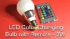 Led Color Changing Bulb With Remote 3w