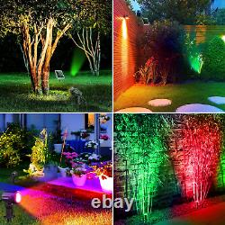 Linke Solar Spot Lights Outdoor Garden, 6 in 1 Colour Changing Led RGB Solar Pow
