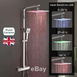 Lois Premier Colour Change Led Square Thermostatic Exposed Shower Mixer