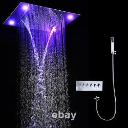 Luxury bathroom Hydro power led shower sets rainfall color changing shower head
