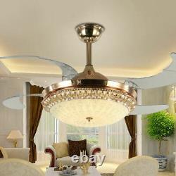 Modern 42 inch LED Ceiling Fan with 3-Color Changing Lights and Remote Control