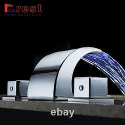 Modern Colour Changing LED Chrome Bathroom Basin Sink Mixer Tap Waterfall Faucet