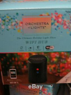 NEW Gemmy Orchestra of Lights TWO Christmas Tree Color Changing LED w Speaker